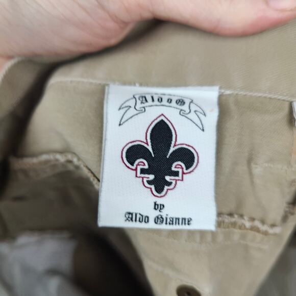 Vintage Y2K Aldo Gianne Embroidered Pants Womens Medium Tan Floral Butterfly - Picture 7 of 10